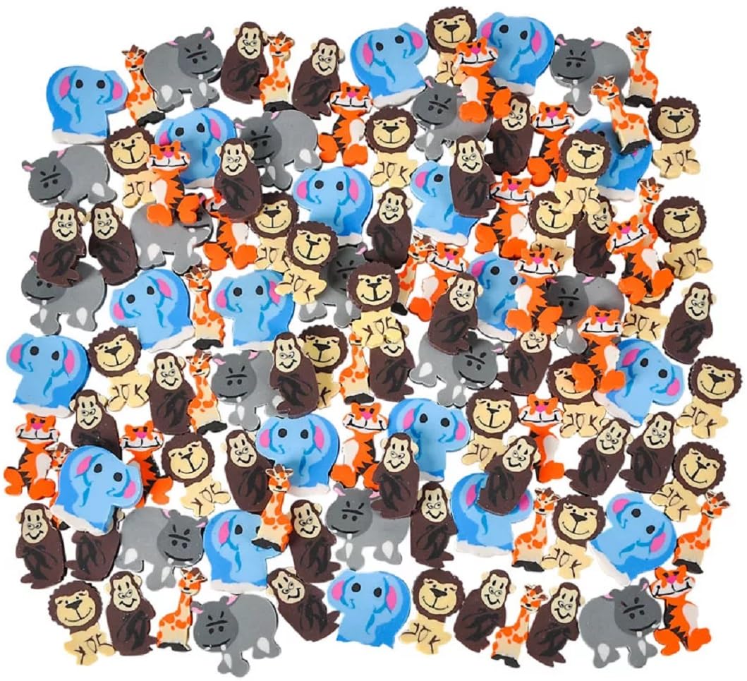 Amazon | Mini Zoo 動物消しゴム詰め合わせ (バルク - 144ピース) 両面